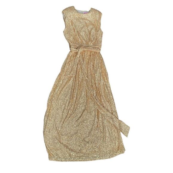 LDT Women's Size 2 Gold Sequin Ivy Goddess Long Gown Dress - Picture 3 of 14